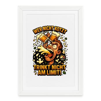 Bier Bierathlon Bierflasche Bierzelt Bierkrug - Gerahmtes Poster (27 × 37 cm) - Weiß - Vorne