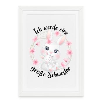 Announcing offspring I'm going to be a big sister in 2027 - Framed poster (27 × 37 cm) - white - Front