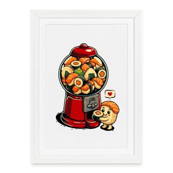 Gumball - Sushis aux boules de gomme - Affiche encadrée (27 × 37 cm) - blanc - Devant