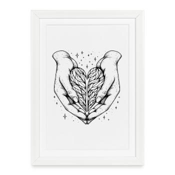 Mains Vintage Silhouette Clipart - Affiche encadrée (27 × 37 cm) - blanc - Devant