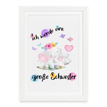 Announcing offspring I'm going to be a big sister in 2027 - Framed poster (27 × 37 cm) - white - Front