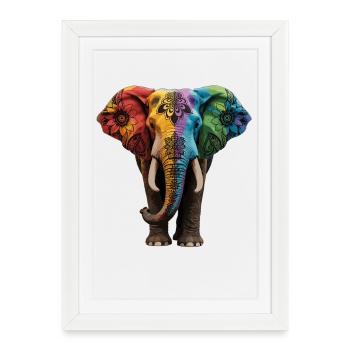 Elephant Proboscis Africa Safari Wilderness Elephant - Framed poster (27 × 37 cm) - white - Front