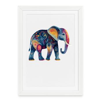 Elephant Proboscis Africa Safari Wilderness Elephant - Framed poster (27 × 37 cm) - white - Front
