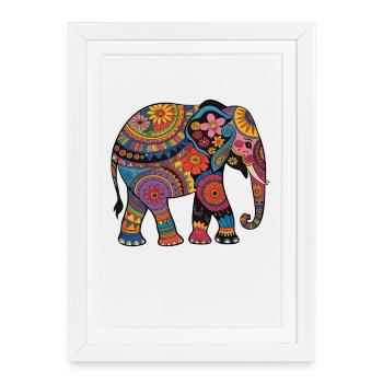 Elephant Proboscis Africa Safari Wilderness Elephant - Framed poster (27 × 37 cm) - white - Front