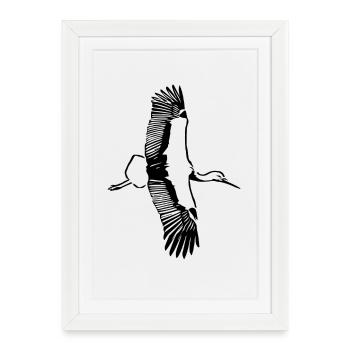 Le vol de la cigogne - Affiche encadrée (27 × 37 cm) - blanc - Devant