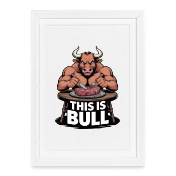 Il s’agit de l’édition Bull Meat - Affiche encadrée (27 × 37 cm) - blanc - Devant