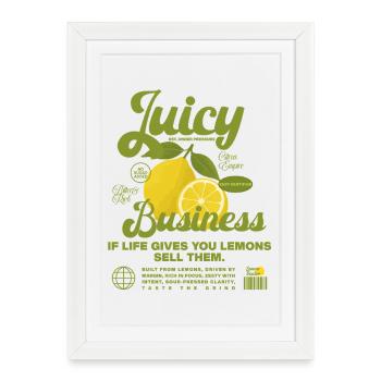 Motif citron pour les chemises d’affaires - Affiche encadrée (27 × 37 cm) - blanc - Devant