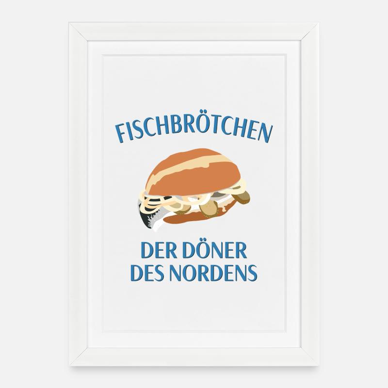 Rouleaux de poisson - le kebab du nord - Affiche encadrée (27 × 37 cm) - blanc