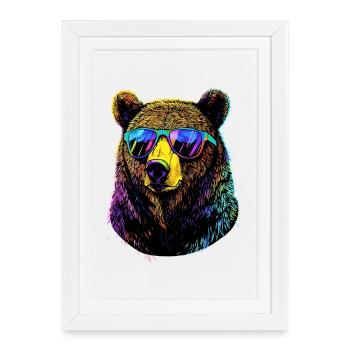 Ours brun, Grizzly, Frères d’ours, Forêt, Ours sauvages - Affiche encadrée (27 × 37 cm) - blanc - Devant