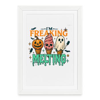 Crème glacée d’Halloween Spooky Design - Affiche encadrée (27 × 37 cm) - blanc - Devant