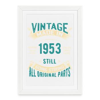 Typographie inspirée du style vintage de 1953 - Affiche encadrée (27 × 37 cm) - blanc - Devant