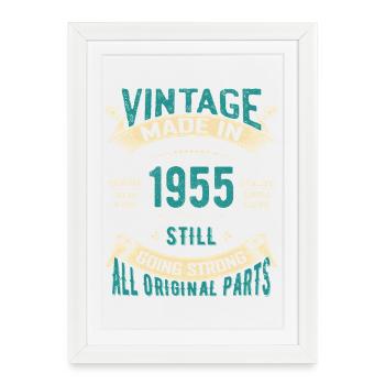 Vintages 1955 klassisches Textdesign - Gerahmtes Poster (27 × 37 cm) - Weiß - Vorne