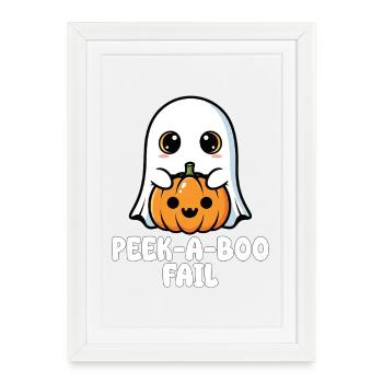PEEK-A-BOO FAIL - HALLOWEEN FANTÔME - Affiche encadrée (27 × 37 cm) - blanc - Devant