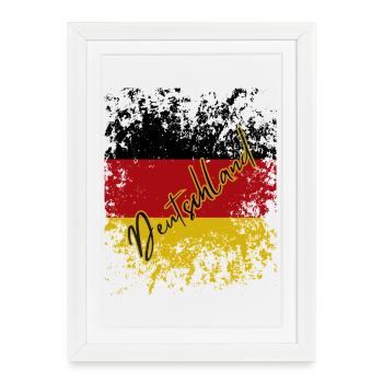 German Grunge Flag, German Pride - Framed poster (27 × 37 cm) - white - Front