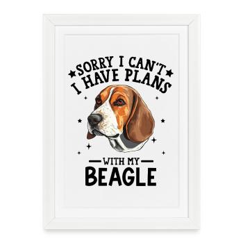 Realistic Beagle Head Illustration - Framed poster (27 × 37 cm) - white - Front