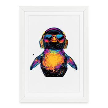 Pingouin Empereur Pingouin Petit Pinchot Pingouin mignons - Affiche encadrée (27 × 37 cm) - blanc - Devant