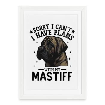 Majestic Mastiff Portrait Illustration - Framed poster (27 × 37 cm) - white - Front