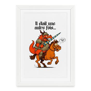 Il était une Autre Fois - Humour Geek et Gamer - Affiche encadrée (27 × 37 cm) - blanc - Devant