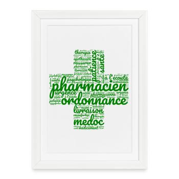 Fier d'être Pharmacien Metier Passion - Affiche encadrée (27 × 37 cm) - blanc - Devant