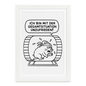 Insatisfait de la situation générale ! COULEUR SOUHAITÉE ! - Affiche encadrée (27 × 37 cm) - blanc - Devant