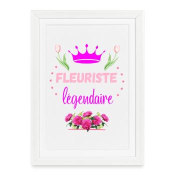 Fleuriste Légendaire - Affiche encadrée (27 × 37 cm) - blanc - Devant