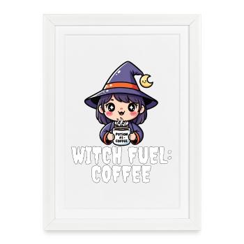 WITCH FUEL COFFEE - WITCH HALLOWEEN - Affiche encadrée (27 × 37 cm) - blanc - Devant