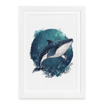 baleine - Affiche encadrée (27 × 37 cm) - blanc - Devant