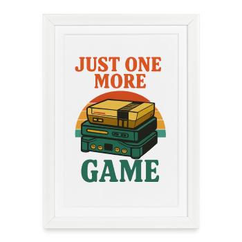 Illustration d'une pile de jeux rétro - Affiche encadrée (27 × 37 cm) - blanc - Devant