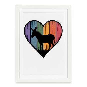 Cœur d'âne coloré - Affiche encadrée (27 × 37 cm) - blanc - Devant