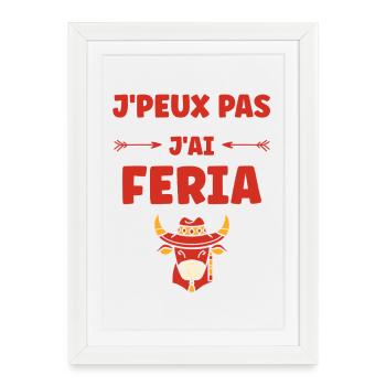 Cow in Colorful Mexican Festive Feria - Framed poster (27 × 37 cm) - white - Front