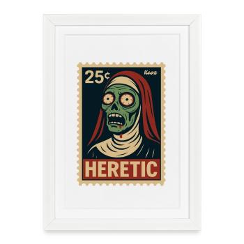 Design de zombie hérétique vintage - Affiche encadrée (27 × 37 cm) - blanc - Devant