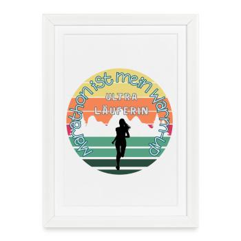 Ultra runner - marathon is my warm up - Framed poster (27 × 37 cm) - white - Front