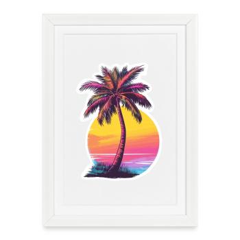 Palmier - Affiche encadrée (27 × 37 cm) - blanc - Devant