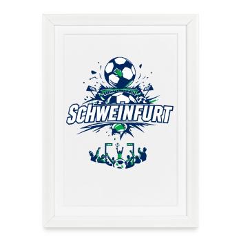 Schweinfurt Football Fan - Framed poster (27 × 37 cm) - white - Front