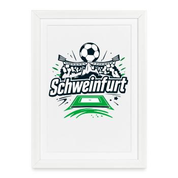 Schweinfurt Football Stadium Football Fan - Affiche encadrée (27 × 37 cm) - blanc - Devant