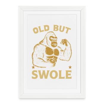 Fitness Motivation Bodybuilder Old But Swole Gym - Framed poster (27 × 37 cm) - white - Front