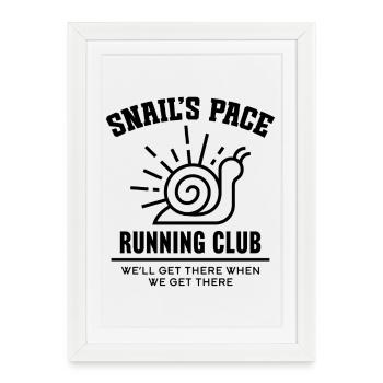Snail's Pace Running Club - Framed poster (27 × 37 cm) - white - Front