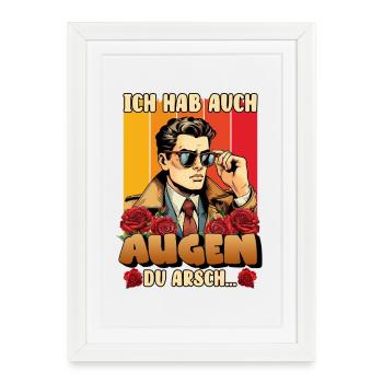 Mallorca Party ALSO HAVE EYES YOU ASS Funny - Framed poster (27 × 37 cm) - white - Front