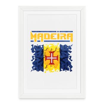 Motif abstrait du drapeau de Madère - Affiche encadrée (27 × 37 cm) - blanc - Devant