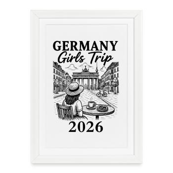 Voyage entre filles en Allemagne 2026 - Affiche encadrée (27 × 37 cm) - blanc - Devant