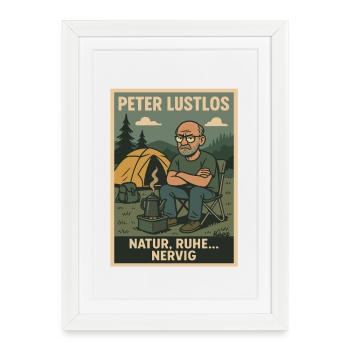 Peter Listless Nature Camping Design - Affiche encadrée (27 × 37 cm) - blanc - Devant