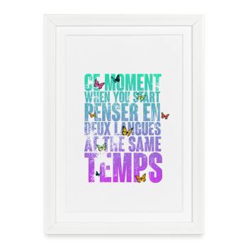DICTON COOL POUR LES MULTILINGUES, LES INTERNATIONAUX - Affiche encadrée (27 × 37 cm) - blanc - Devant