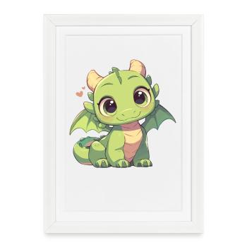 Dragon Dragon - Affiche encadrée (27 × 37 cm) - blanc - Devant