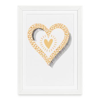 Leopard Print Heart - Framed poster (27 × 37 cm) - white - Front
