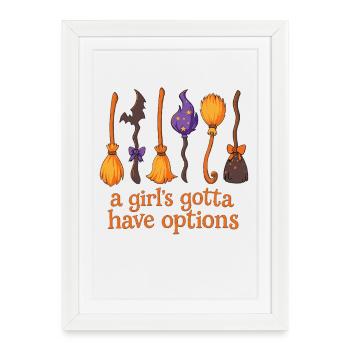 Witch Broomstick Magic Quote Design - Framed poster (27 × 37 cm) - white - Front
