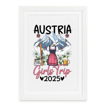 Austria Girls Trip 2025 - Framed poster (27 × 37 cm) - white - Front