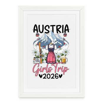 Voyage entre filles en Autriche 2026 - Affiche encadrée (27 × 37 cm) - blanc - Devant