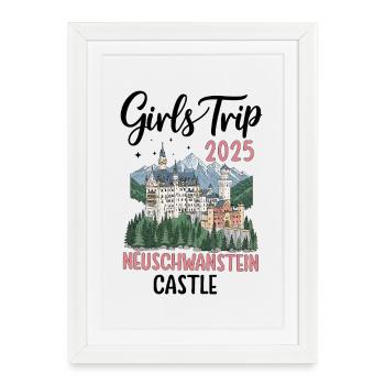 Girls Trip 2025 Neuschwanstein Castle - Framed poster (27 × 37 cm) - white - Front