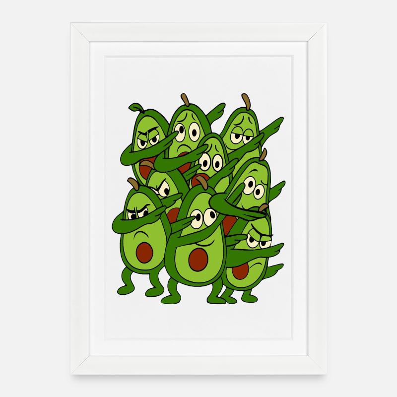 Dabbing Dancing Avocats - Affiche encadrée (27 × 37 cm) - blanc