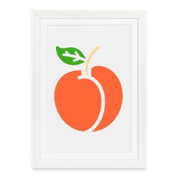 Pêche Minimaliste et Éclatante Nectarine - Affiche encadrée (27 × 37 cm) - blanc - Devant